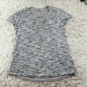Lululemon Beat The Heat Short Sleeve Tiger Space Dye Black White